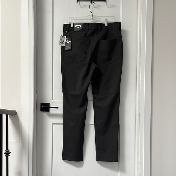 Black Cargo Golf Pants with Subtle Pattern - Picture 2 of 10